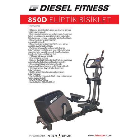 Diesel Fitness 850D Eliptik Bisiklet Siyah